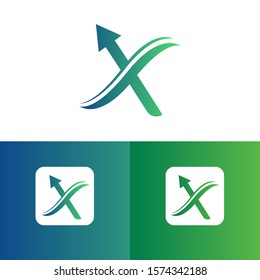 Arrow X logo design, Design logo icon template with letter X. Vector illustration