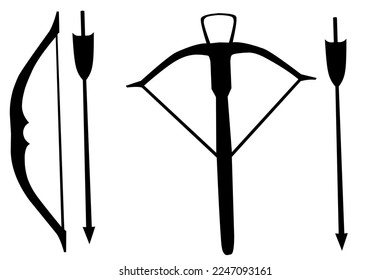 arrow and x-bow silhouette image