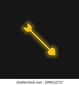 Arrow yellow glowing neon icon