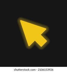 Arrow yellow glowing neon icon