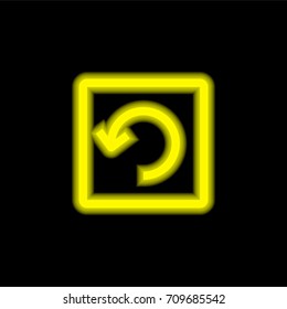 Arrow yellow glowing neon ui ux icon. Glowing sign logo vector