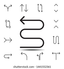 arrow zig zag icon. Simple thin line, outline vector element of Arrow icons set for UI and UX, website or mobile application