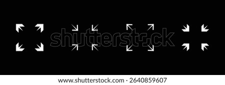 Arrow zoom icon. arrow maximize icon two arrows expand icons resize zoom scale icon