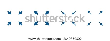 Arrow zoom icon. arrow maximize icon two arrows expand icons resize zoom scale icon