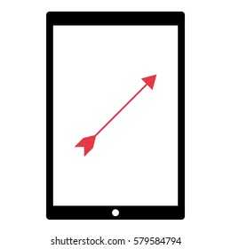Arrow_Goal  icon - Flat design, glyph style icon - Colored enclosed in a tablet