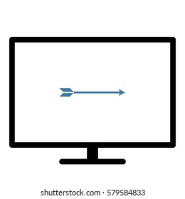 Arrow_Goal  icon- Flat design, glyph style icon - Colored enclosed in a screen