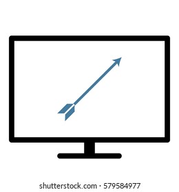 Arrow_Goal  icon- Flat design, glyph style icon - Colored enclosed in a screen