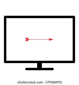 Arrow_Goal  icon- Flat design, glyph style icon - Colored enclosed in a screen