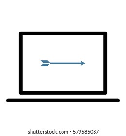 Arrow_Goal  icon - Flat design, glyph style icon - Colored enclosed in a computer