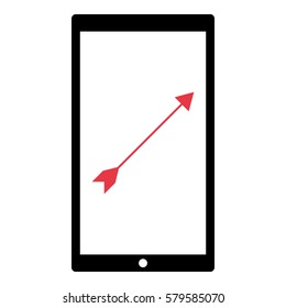 Arrow_Goal  icon - Flat design, glyph style icon - Colored enclosed in a phone