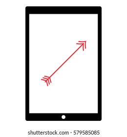 Arrow_Goal  icon - Flat design, glyph style icon - Colored enclosed in a tablet