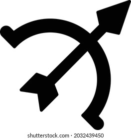 Arrowbow Glyph Vector Line Icon Design