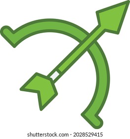Arrowbow Vector Line Filled Green Icon Design