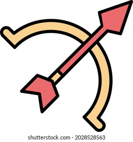 Arrowbow Vector Line Filled Icon Design