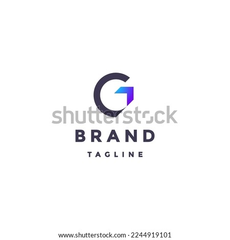 Arrowed Letter G Logo Design. G Letter With Up Arrow Shaped Edge Icon Design.