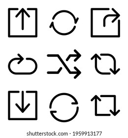 Arrowhead icon set with outline style. Suitable for website design, logo, app and UI.