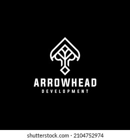 Arrowhead Logo Design. Hunting, Bow, Archer, Adventure and Target Logo.