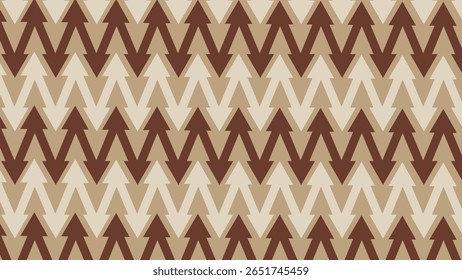Projeto de azulejo em forma de ponta de seta com direção alternada em cores quentes, perfeito para fundos geométricos vintage.