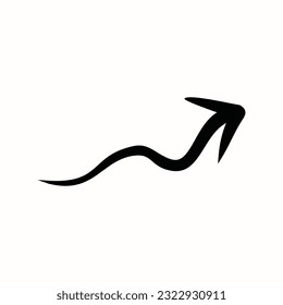 The arrowhead is sharp and pointed, suggesting forward motion and direction. Eps 10