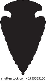 Arrowhead  Silhouette with Rough Edges Black Isolated Vector Illustration