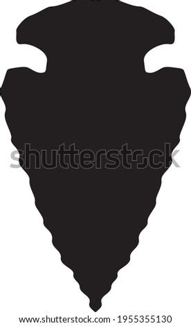 Arrowhead  Silhouette with Rough Edges Black Isolated Vector Illustration