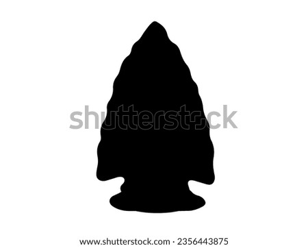 Arrowhead silhouette vector art white background