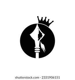 Arrowhead Spear Logo, Arrow Hunting Hipster Weapon Design, Vector Illustration Template