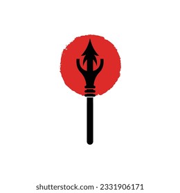 Logotipo de altavoz de punta de flecha, diseño de arma hipster de caza de flecha, plantilla de ilustración vectorial