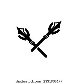 Logotipo de altavoz de punta de flecha, diseño de arma hipster de caza de flecha, plantilla de ilustración vectorial