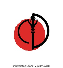 Arrowhead Spear Logo, Arrow Hunting Hipster Weapon Design, Vector Illustration Template