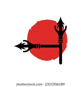 Logotipo de altavoz de punta de flecha, diseño de arma hipster de caza de flecha, plantilla de ilustración vectorial
