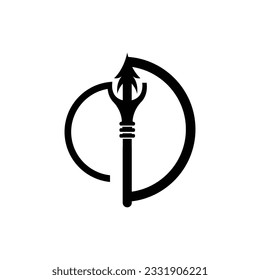 Logotipo de altavoz de punta de flecha, diseño de arma hipster de caza de flecha, plantilla de ilustración vectorial
