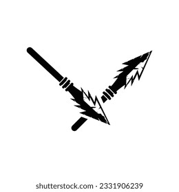 Arrowhead Spear Logo, Arrow Hunting Hipster Weapon Design, Vector Illustration Template