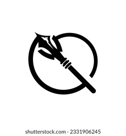 Arrowhead Spear Logo, Arrow Hunting Hipster Weapon Design, Vector Illustration Template
