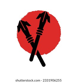 Arrowhead Spear Logo, Arrow Hunting Hipster Weapon Design, Vector Illustration Template