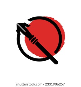 Arrowhead Spear Logo, Arrow Hunting Hipster Weapon Design, Vector Illustration Template