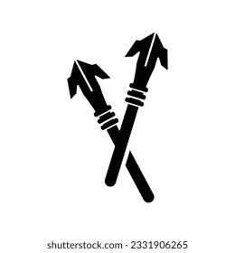 Logotipo de altavoz de punta de flecha, diseño de arma hipster de caza de flecha, plantilla de ilustración vectorial