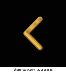 Arrowhead Thin Outline To The Left gold plated metalic icon or logo vector