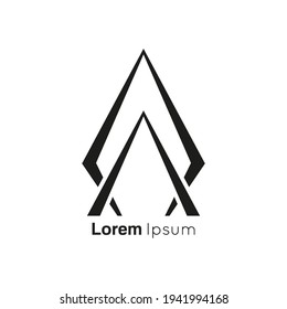 Pfeilspitzen-Vektorlogo auf schwarz auf weißem Hintergrund. Pfeilsymbol.