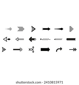 arrowhead with white background art file. new digital icon set. illustration neon left right up down. keys icons. arrow design for direction pointer elements.