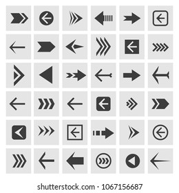 Arrowheads icons. Vector arrow glyphs or arrowhead signs for navigation, websites and buttons