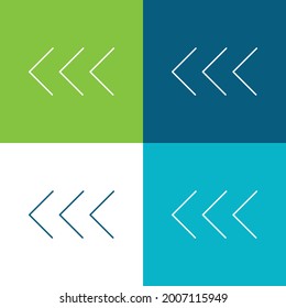 Arrowheads Pointing To The Left Flat four color minimal icon set