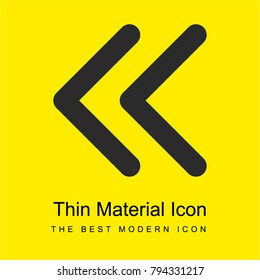 Arrowheads of thin outline to the left bright yellow material minimal icon or logo design