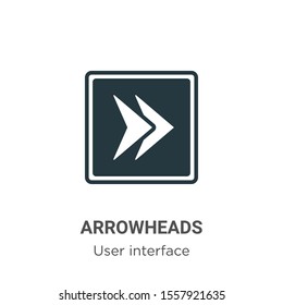 Arrowheads vector icon on white background. Flat vector arrowheads icon symbol sign from modern user interface collection for mobile concept and web apps design.