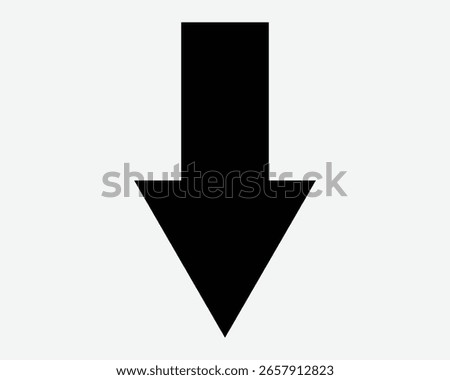 Arrown Point Down Pointing Downward Under Underneath Below Here Locaiton Navigation Access Back Reverse Black White Vector Icon Sign Symbol Graphic Artwork