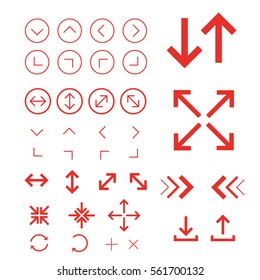 Arrow.Outline vector icons for web and mobile red