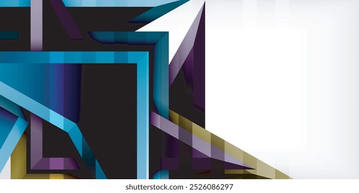 Setas com plano de fundo abstrato de efeito 3D. Triângulos no plano de fundo cinza claro