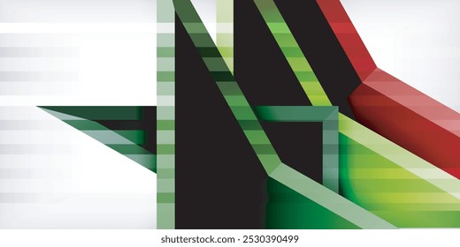 Arrows with 3d effect abstract background. Triangles on light grey backdrop