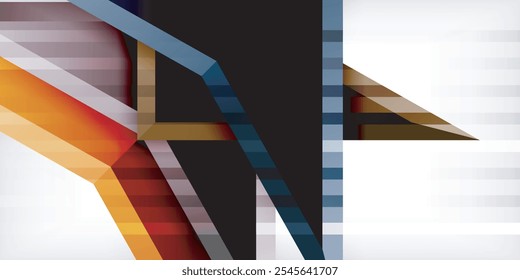 Arrows with 3d effect abstract background. Triangles on light grey backdrop
