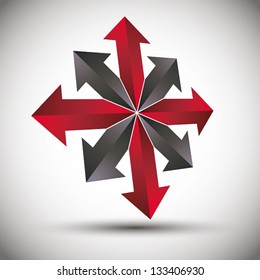 Arrows 3d icon, design element vector.